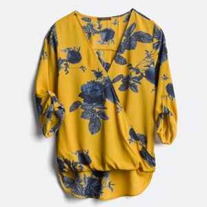 Allan Surplice Rolltab High Low Blouse